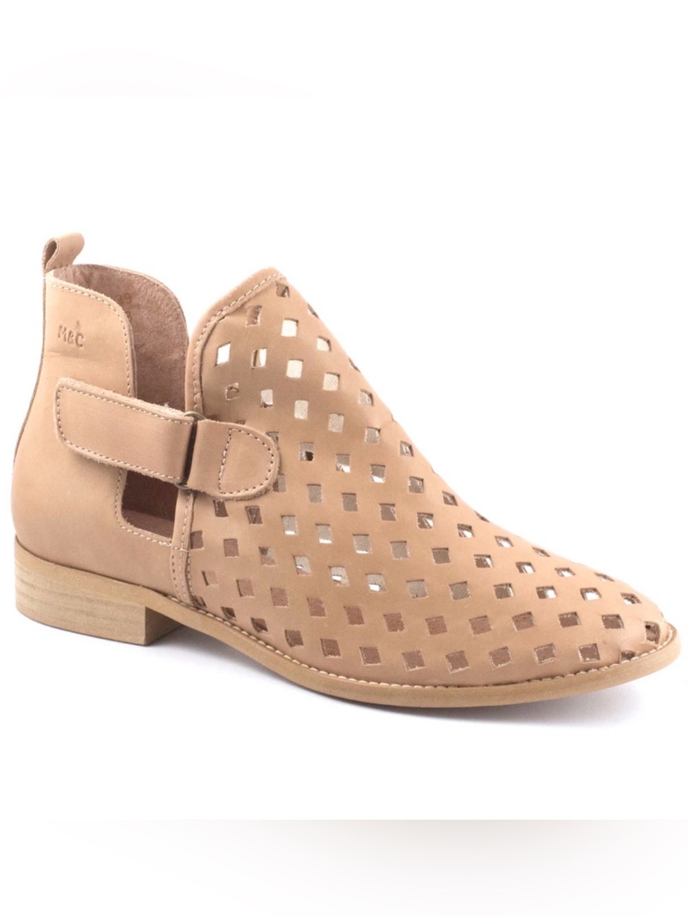 Musse & Cloud Tan Perforated Leather Cutout Mule